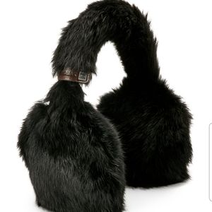 Rudsak Women's Black Real Natural Rabbit Fur Earmu